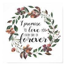 romantiskt citat kärlek Bröllop Fall blommigt Wand