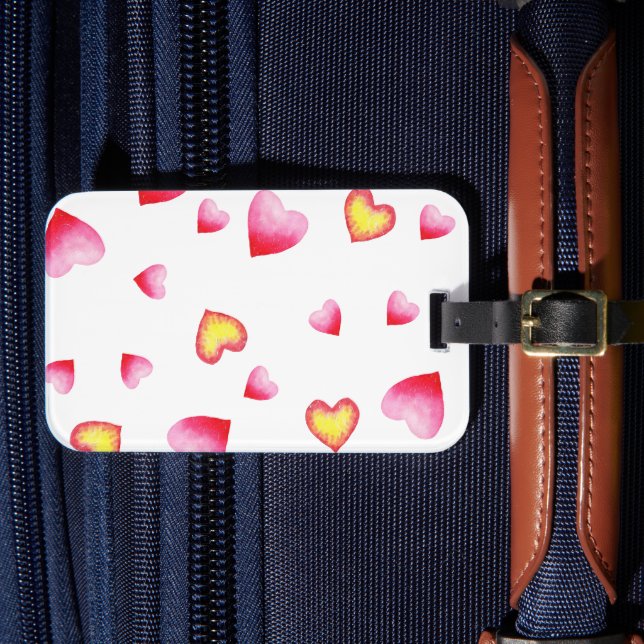 Romantiskt Cute Red Heart Bagagebricka (Framsida Insitu 4)