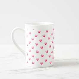 Romantiskt Cute Red Heart Benporslin Mugg
