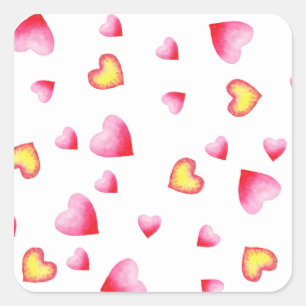 Romantiskt Cute Red Heart Fyrkantigt Klistermärke