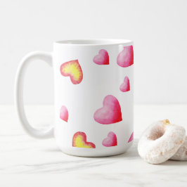 Romantiskt Cute Red Heart Kaffemugg