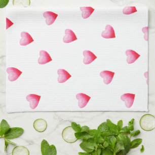 Romantiskt Cute Red Heart Kökshandduk