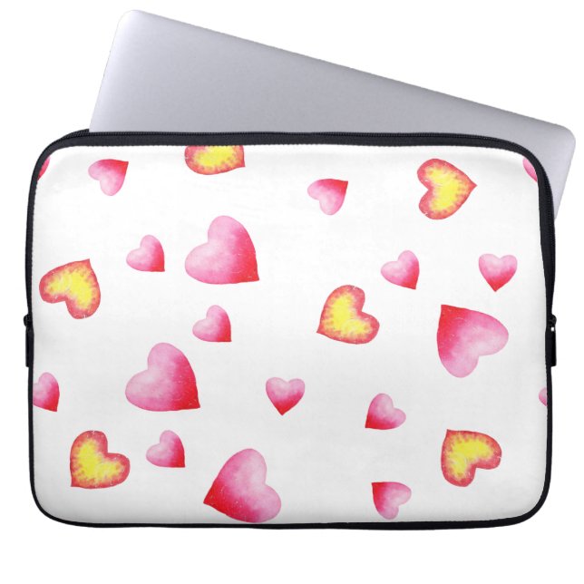 Romantiskt Cute Red Heart Laptop Fodral (Framsidan)