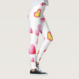 Romantiskt Cute Red Heart Leggings