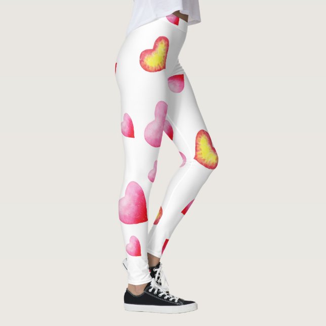 Romantiskt Cute Red Heart Leggings (Höger)