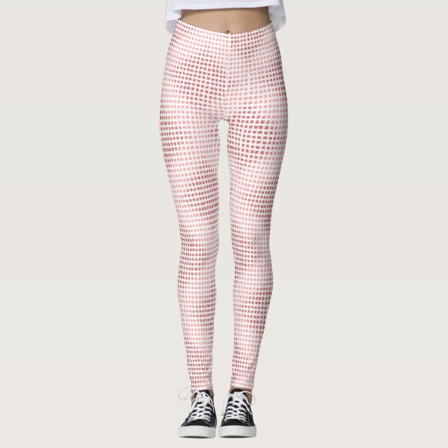 Romantiskt dammrosa geometriskt mönster leggings (Framsida)
