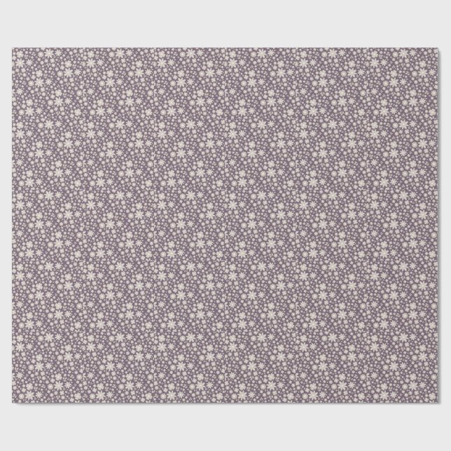 Romantiskt dämpat plommon vattenfärg blomster möns presentpapper (Platt)