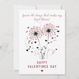 Romantiskt Dandelion Valentine Day Card Julkort