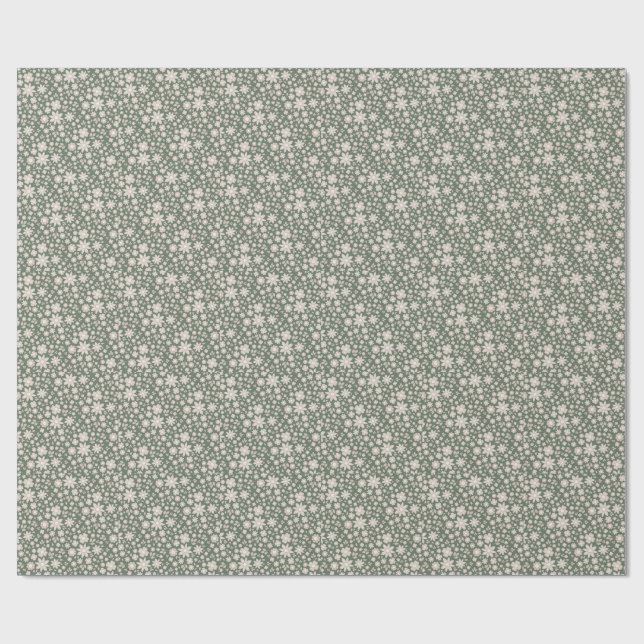 Romantiskt djupt salvia vattenfärg blomster mönste presentpapper (Platt)