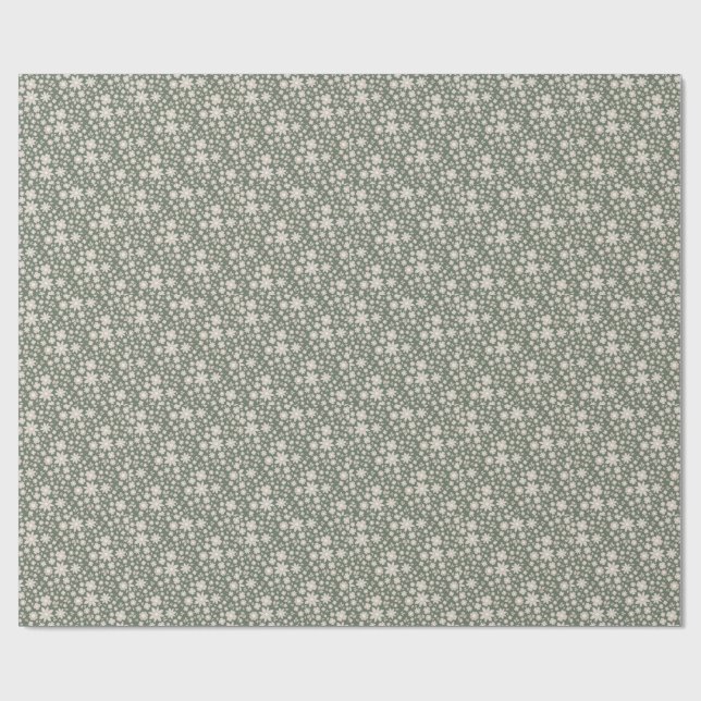 Romantiskt djupt salvia vattenfärg blomster mönste presentpapper (Platt)