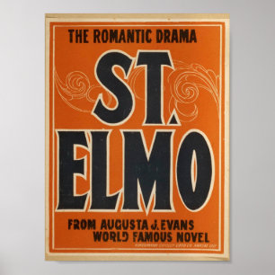 Romantiskt drama, St. Elmos Vintage Theater Poster