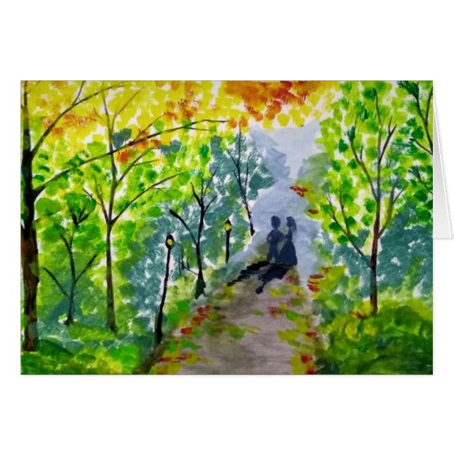 Romantiskt eftermiddagskort av Rashmi Hälsningskort (Framsidan Horizontal)