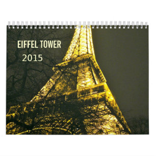 Romantiskt Eiffel torn Paris 2015 Kalender