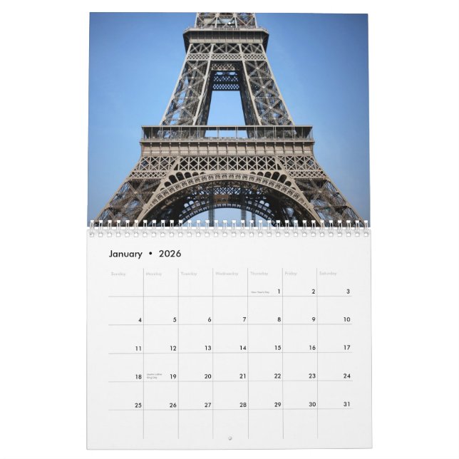 Romantiskt Eiffel torn Paris 2015 Kalender (Jan 2026)