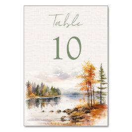Romantiskt fall sjö Bröllop Bordsnummer
