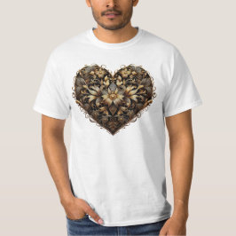 Romantiskt filigree guld hjärta. Valentines day Kä T Shirt