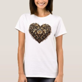 Romantiskt filigree guld hjärta. Valentines day Kä T Shirt