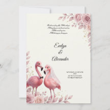 Romantiskt Flamingo-bröllop