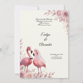 Romantiskt Flamingo-bröllop Inbjudningar