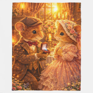 Romantiskt Förlovningspar Present Förlovning Kärle Fleecefilt