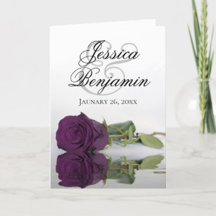Romantiskt foto Bröllop i Lila Ro Elegant Inbjudan
