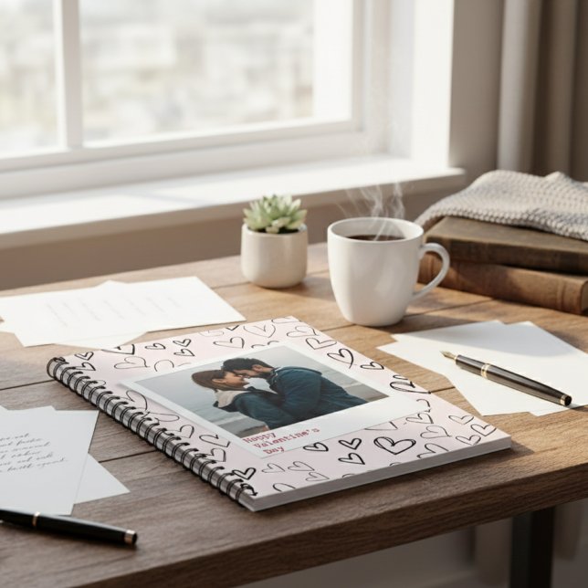Romantiskt foto för alla hjärtans dag Modern Snygg Anteckningsbok (Skapare uppladdad)