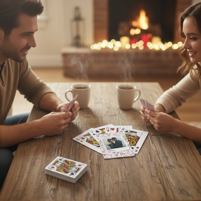 Romantiskt foto för alla hjärtans dag Modern Snygg Casinokort (Skapare uppladdad)