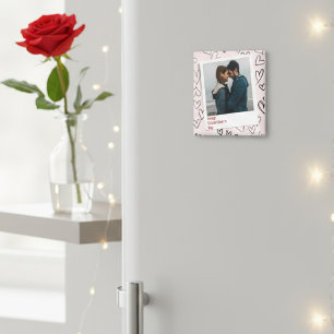 Romantiskt foto för alla hjärtans dag Modern Snygg Magnet