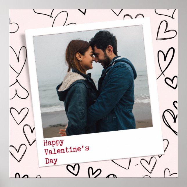 Romantiskt foto för alla hjärtans dag Modern Snygg Poster (Framsidan)