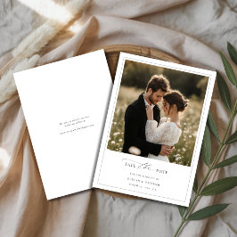 Romantiskt foto Rustic Boho Gräns Ram Bröllop Spara Datumet