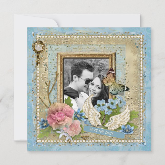 Romantiskt foto Spara datum Datumet (Framsida)