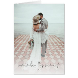 Romantiskt fotoöverlägg för Bröllop-årskort Hälsningskort