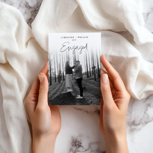 Romantiskt fullständigt foto och handskriven manus inbjudningar