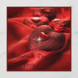 Romantiskt gnistrahjärtavalentin party för dag inbjudningar