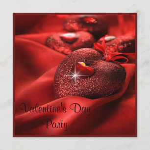 Romantiskt gnistrahjärtavalentin party för dag inbjudningar