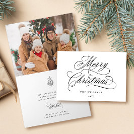 Romantiskt God jul-skript, fotomappat Helgkort