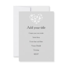 Romantiskt Grått med inbjudan till hearter och fåg