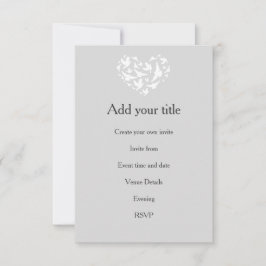 Romantiskt Grått med inbjudan till hearter och fåg