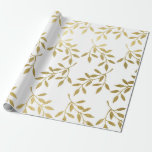 Romantiskt guld botaniskt blad bröllopspresentpapp presentpapper<br><div class="desc">Elegant bröllopspresent-giving i ett falskt guld botaniskt bladmönster gör en fantastisk presentation. Perfekt för nygifta,  brudshower,  bröllopsfester,  nya hem,  förlovningsfester och mer.</div>