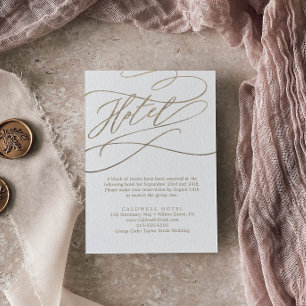 Romantiskt Guld Calligraphy Hotel-visitkort Tilläggskort