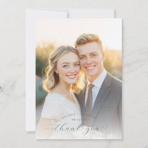 Romantiskt Guld Elegant Foto Tack Kort