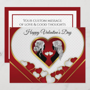 Romantiskt Guld&rött hjärta, L i HGBTQ Valentine