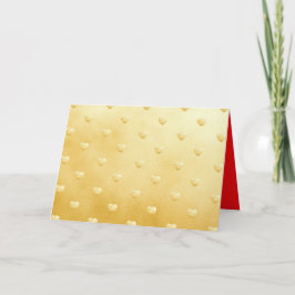 Romantiskt Guldhjärtmönster Kort