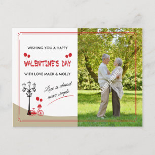 Romantiskt hälsningskort för Valentines day Helg Vykort