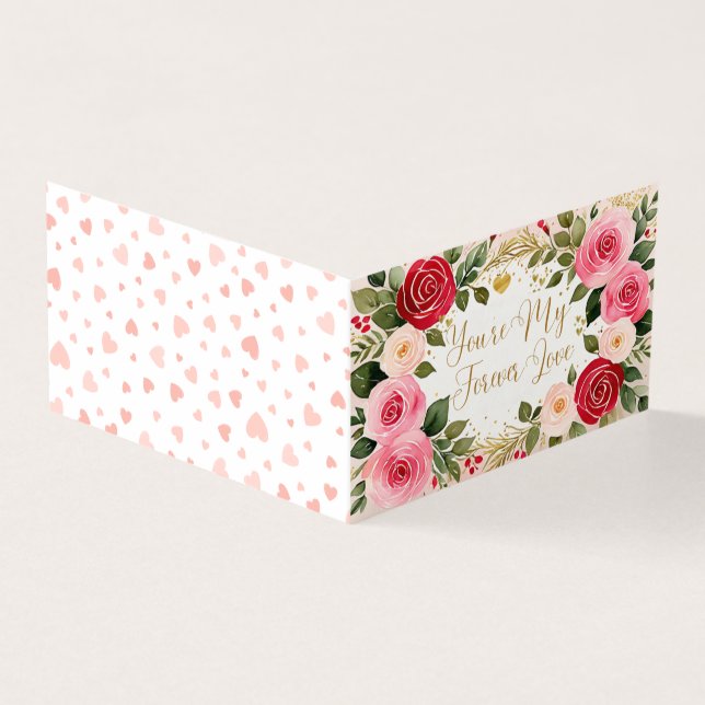 Romantiskt hälsningskort på Alla hjärtans dag Kort (Utsida)