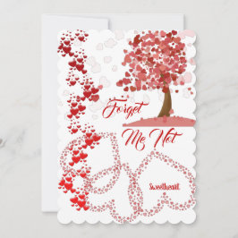 Romantiskt hjärta Glöm mig inte att inte älskling  Julkort