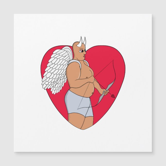 Romantiskt hjärta med en ovanlig Cupid (Framsida)