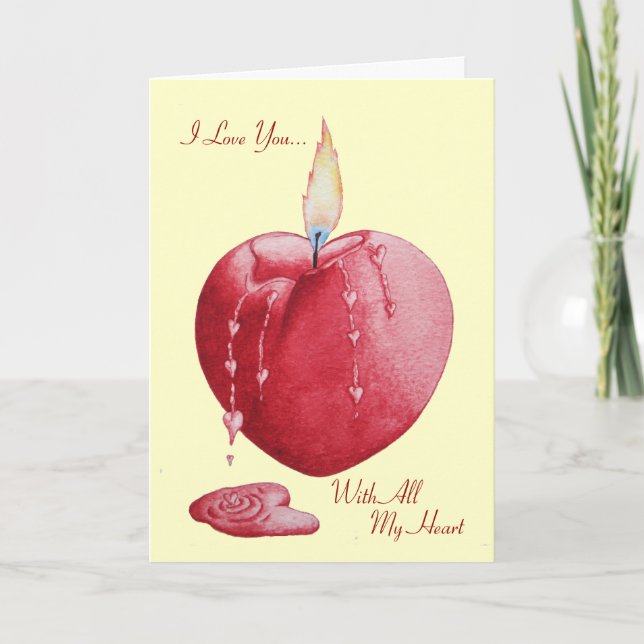 romantiskt hjärta med originellt kärlek verse kort (Framsida)