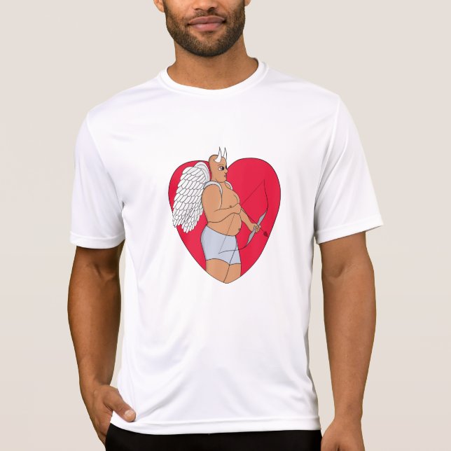 Romantiskt hjärta med ovanlig cupid t shirt (Framsida)