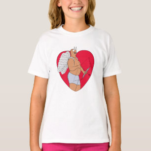 Romantiskt hjärta med ovanlig cupid t shirt